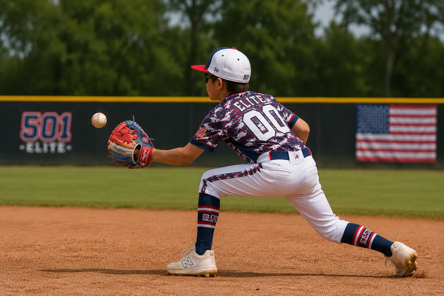 501 Elite youth baseball action